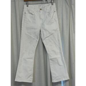 Frame Le Crop Mini Boot White Denim Jeans